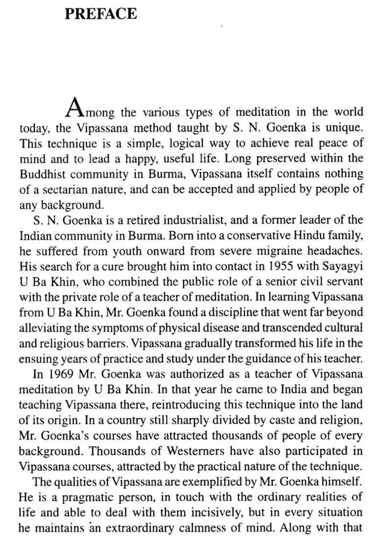 Vipassana Meditation The Art Of Living As Taught By S N Goenka - Indya