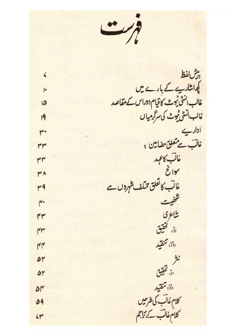 Descriptive Index Of Ghalib Nama From Beginning To July An Old And Rare Book Urdu - Indya