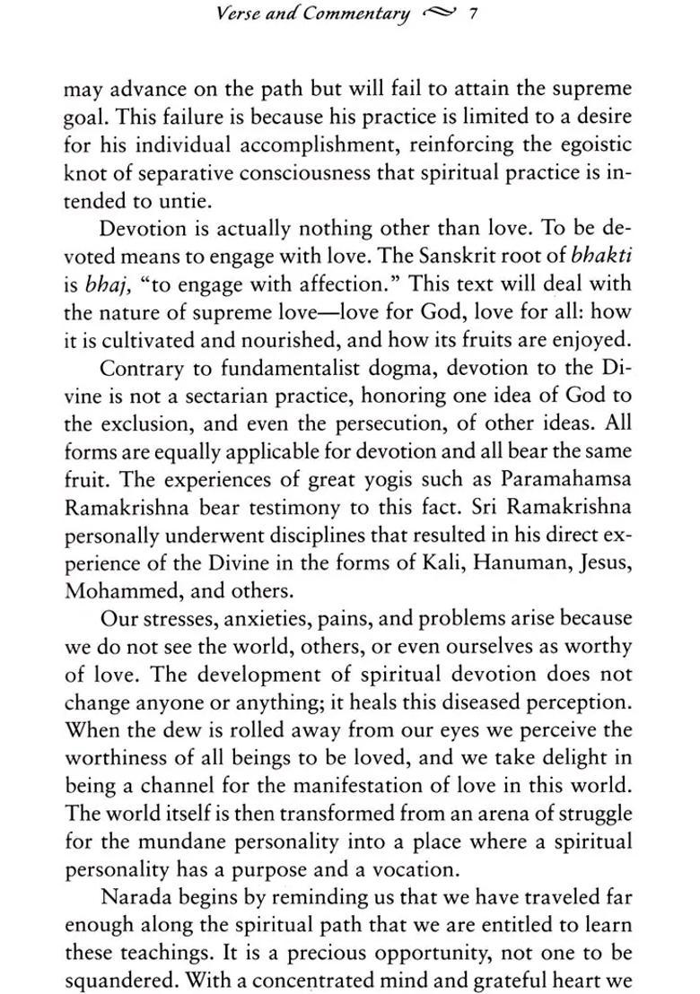 The Yoga Of Spiritual Devotion A Modern Translation Of The Narada Bhakti Sutras - Indya