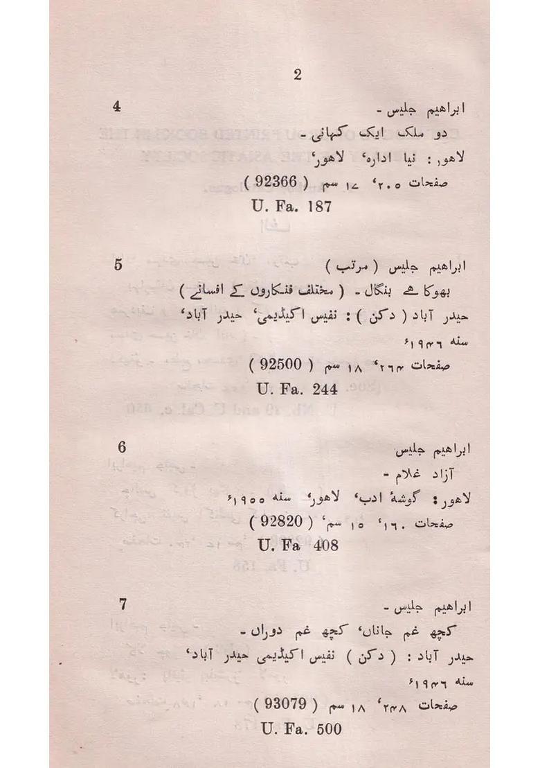 Catalogue Of Urdu Books In Possesion Of The Library Of The Asiatic Society Vol An Old And Rare Book - Indya