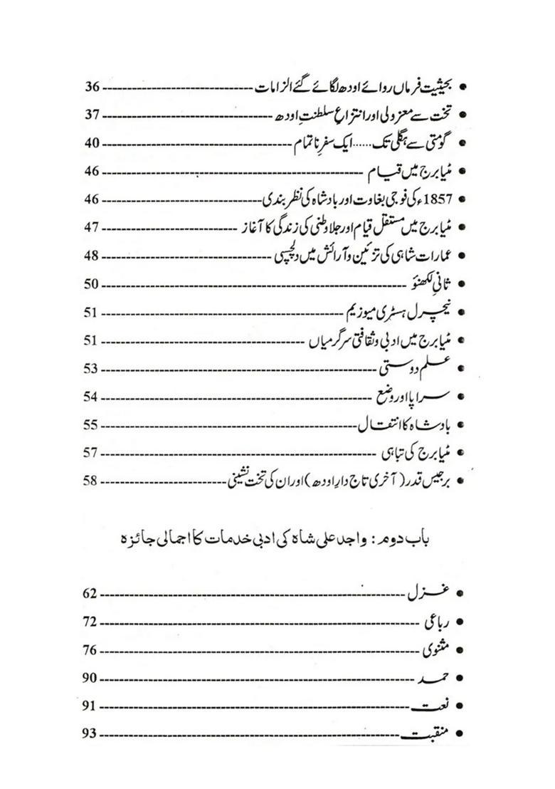 Wajid Ali Shah Monograph In Urdu - Indya