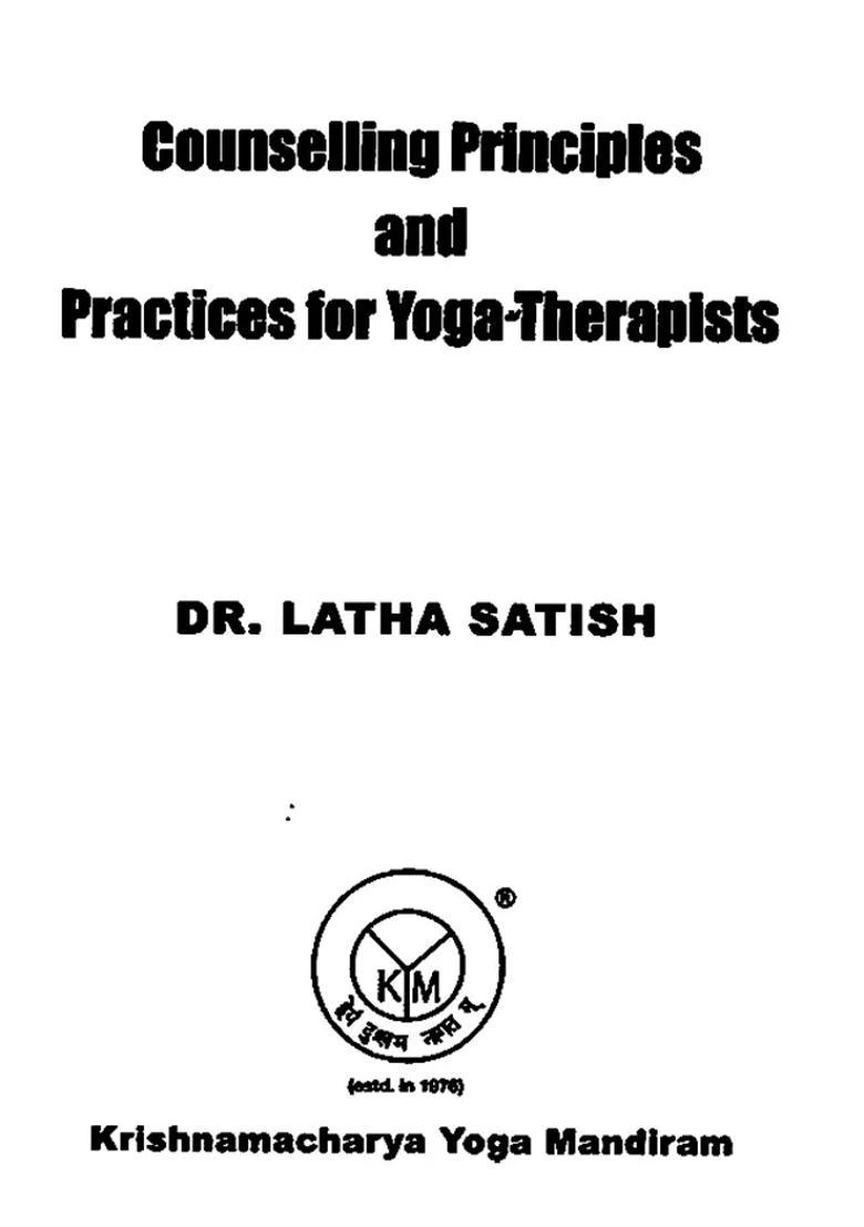 Counselling Principles And Practices For Yoga Therapists - Indya
