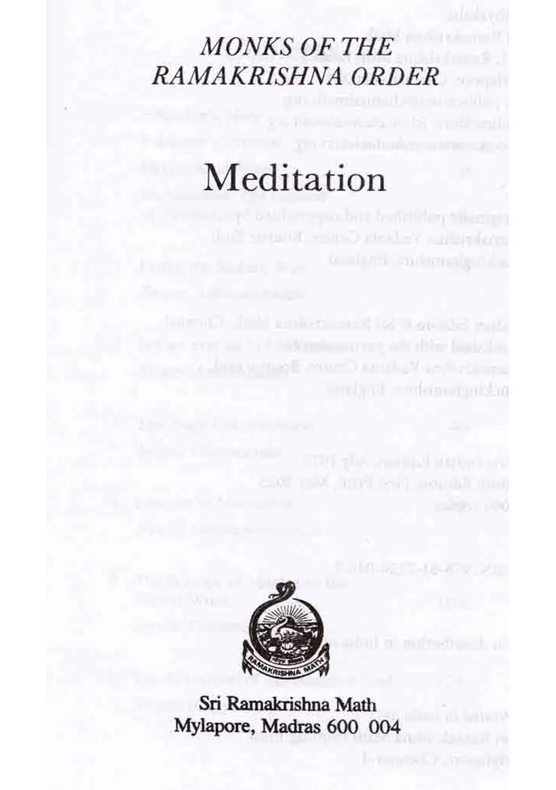 Meditation Monks Of The Ramakrishna Order - Indya