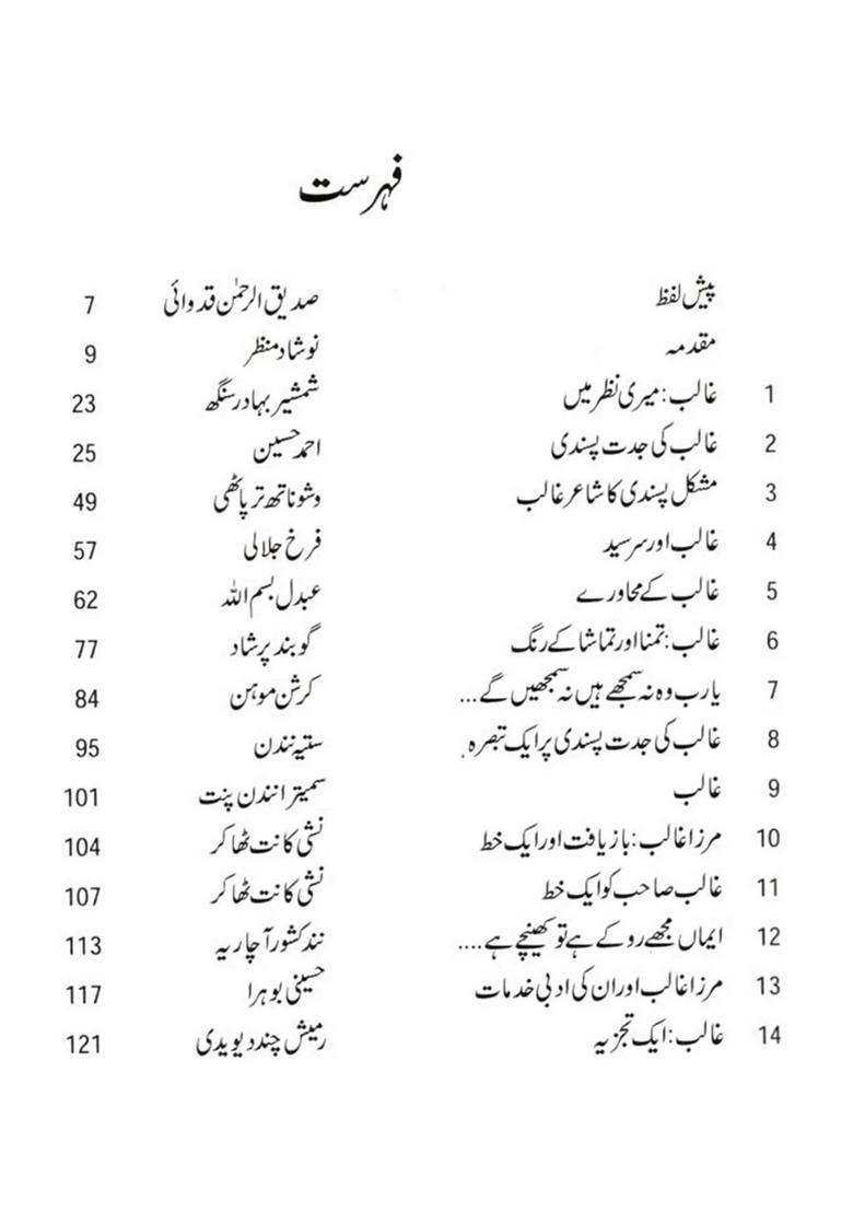 Ghalib Hindi Adeebon Ke Darmiyan Ghalib Per Hindi Mein Likhe Gaye Mazameen Ka Urdu Tarjuma - Indya