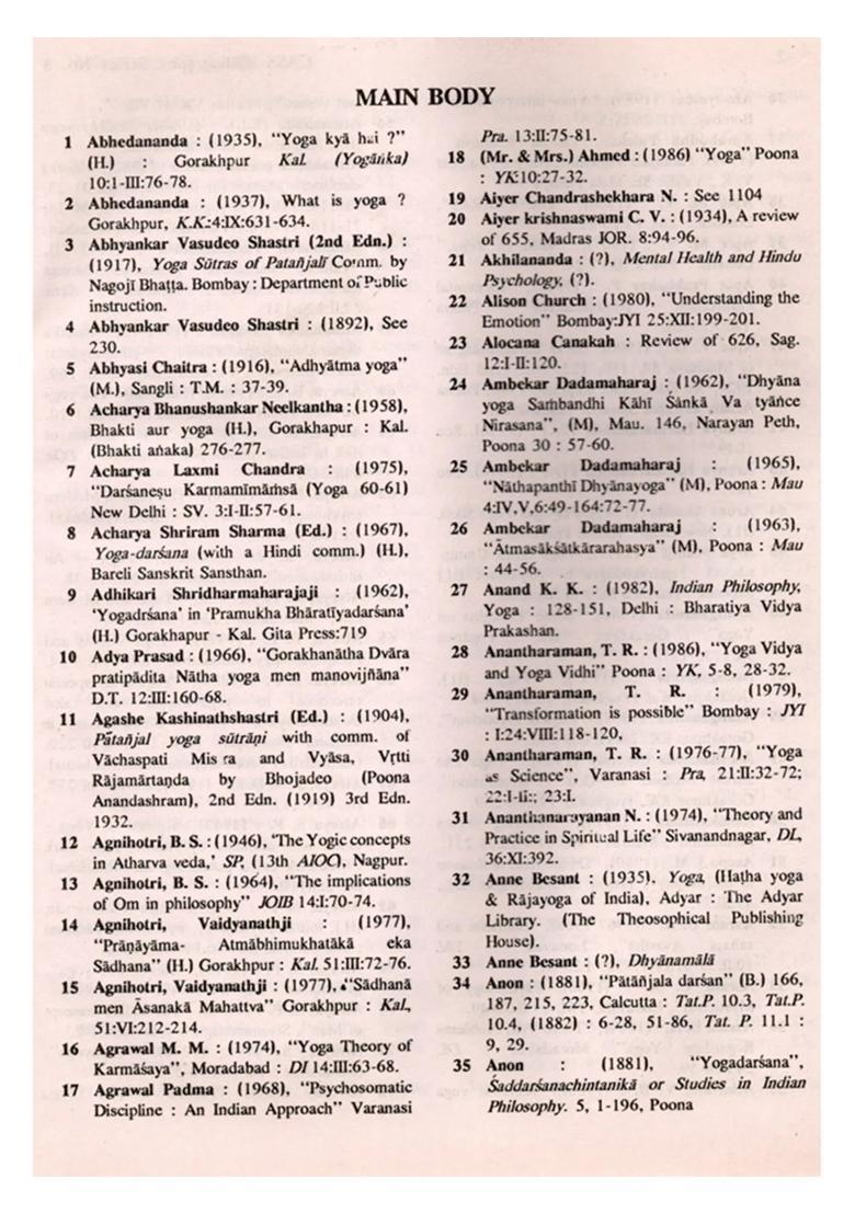 Bibliography Of Yoga An Old And Rare Book - Indya