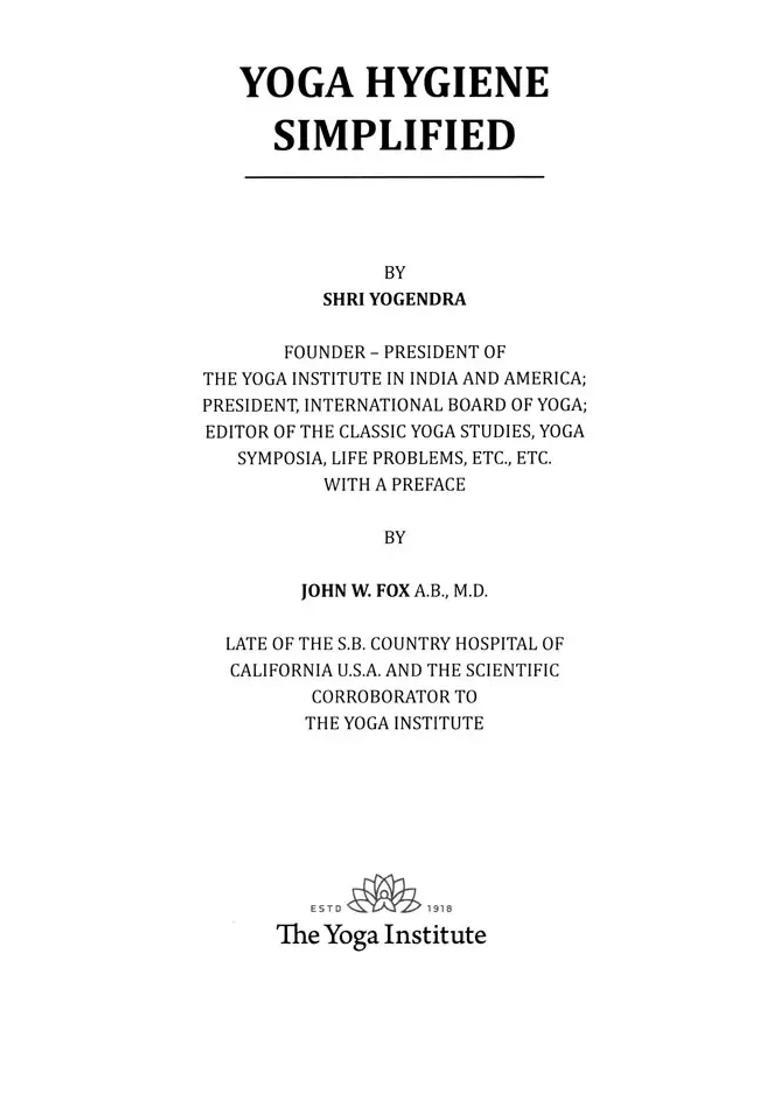 Yoga Hygiene Simplified The Only Authoritative Book On Secret Yoga Kriyas For Care Of The Vital Organs - Indya