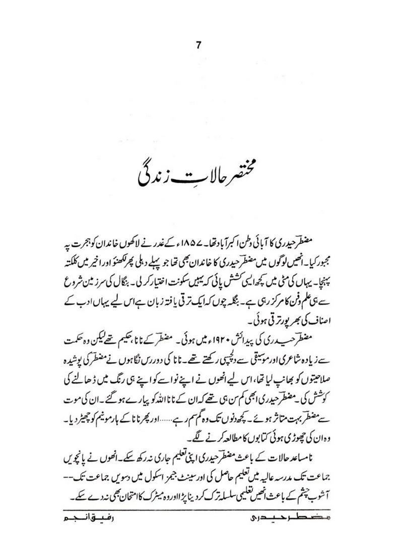 Muztar Haidari Monograph In Urdu - Indya