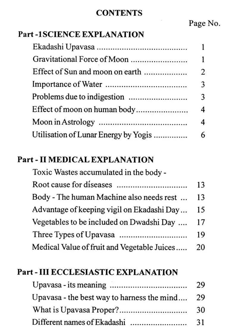 Ekadashi Upavasa Fasting A Pathway To Spiritual Progress With Scientific Medical And Ecclesiastic Explanation - Indya