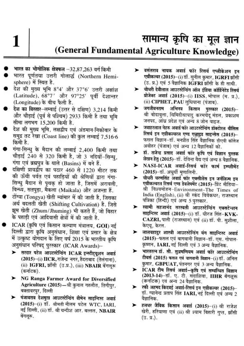 Agriculture General Knowledge - Indya