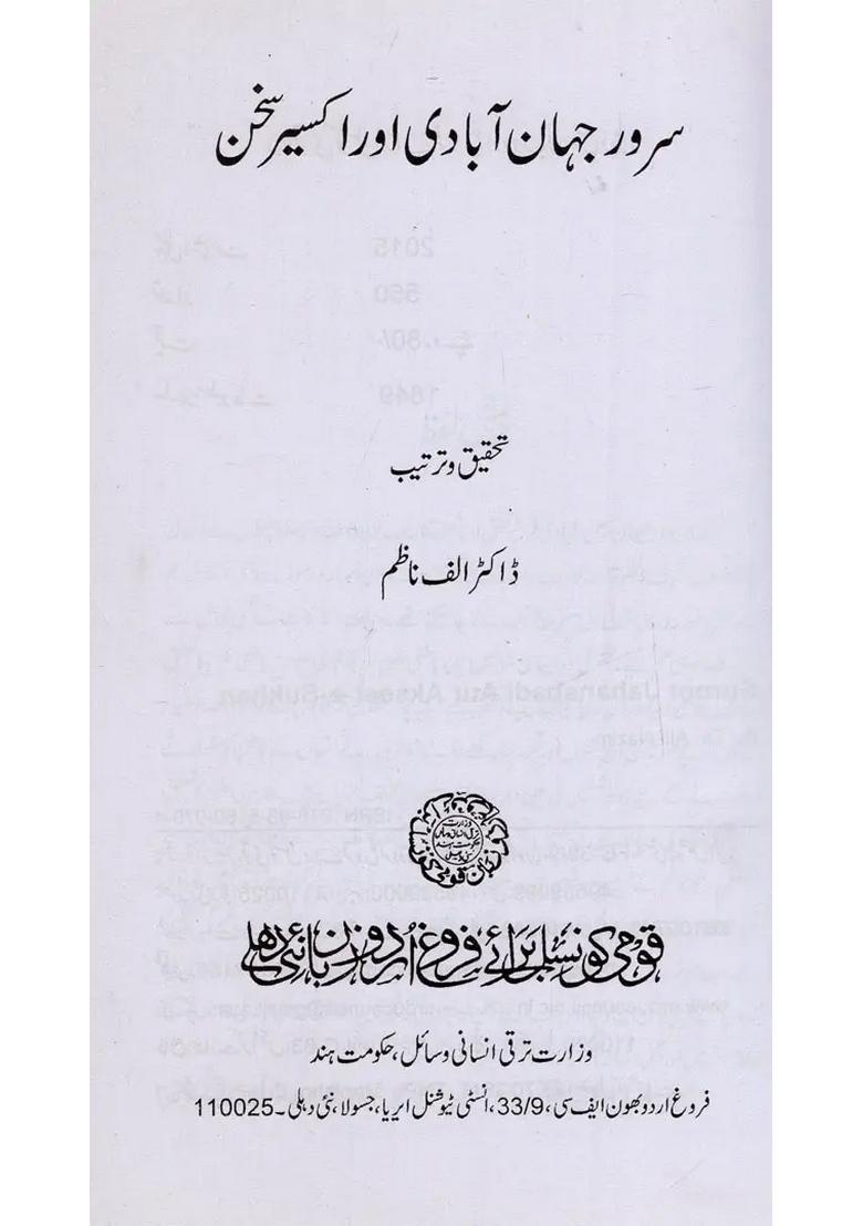 Suroor Jahanabadi Aur Akseeresukhan In Urdu - Indya