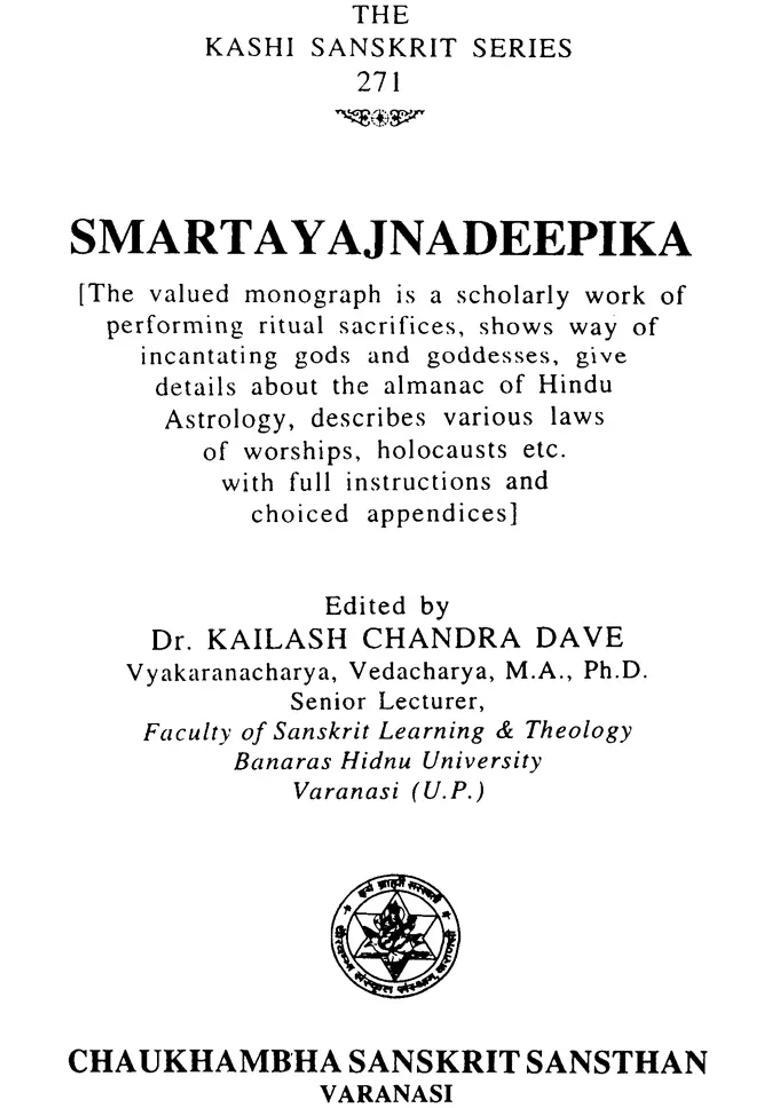 Smarta Yajna Deepika - Indya