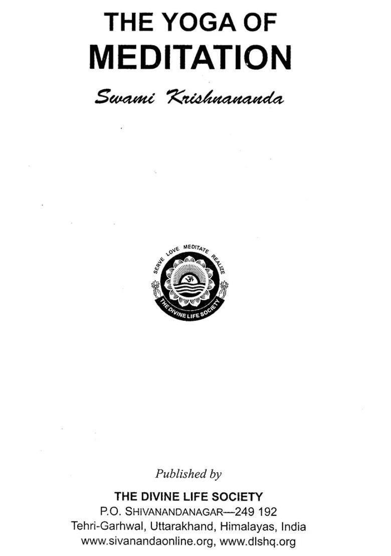 The Yoga Of Meditation - Indya