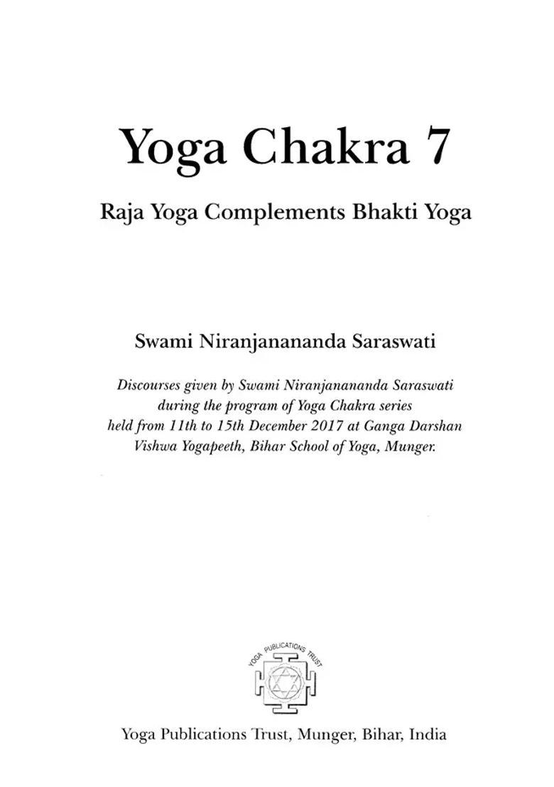 Yoga Chakra The Nd Chapter Raja Yoga Complements Bhakti Yoga Volume - Indya
