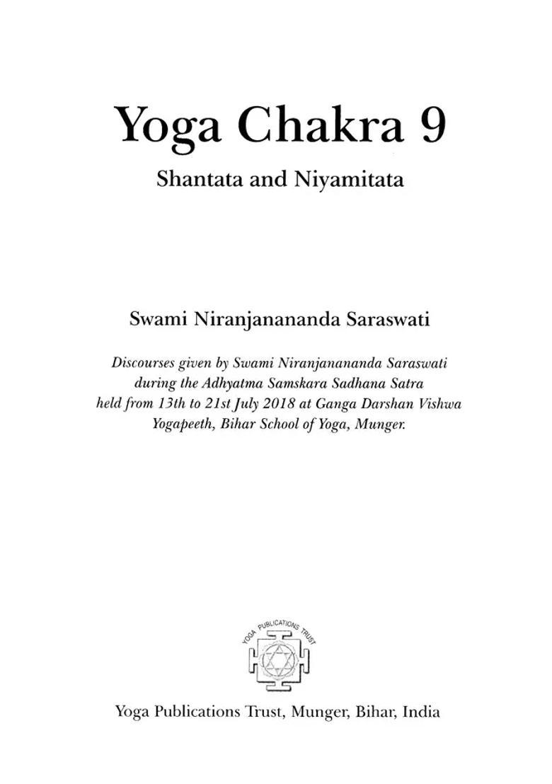 Yoga Chakra The Nd Chapter Shantata And Niyamitata Volume - Indya