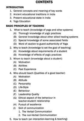 Notes On Basic Principles And Methods Of Teaching As Applied To Yogic Practices And A Ready Reckoner Of Yogic Practices