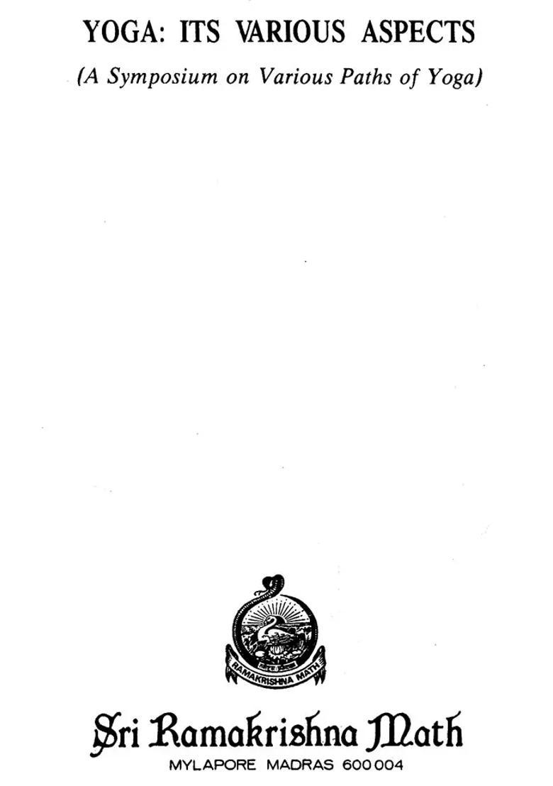 Yoga Its Various Aspects A Symposium On Various Paths Of Yoga - Indya