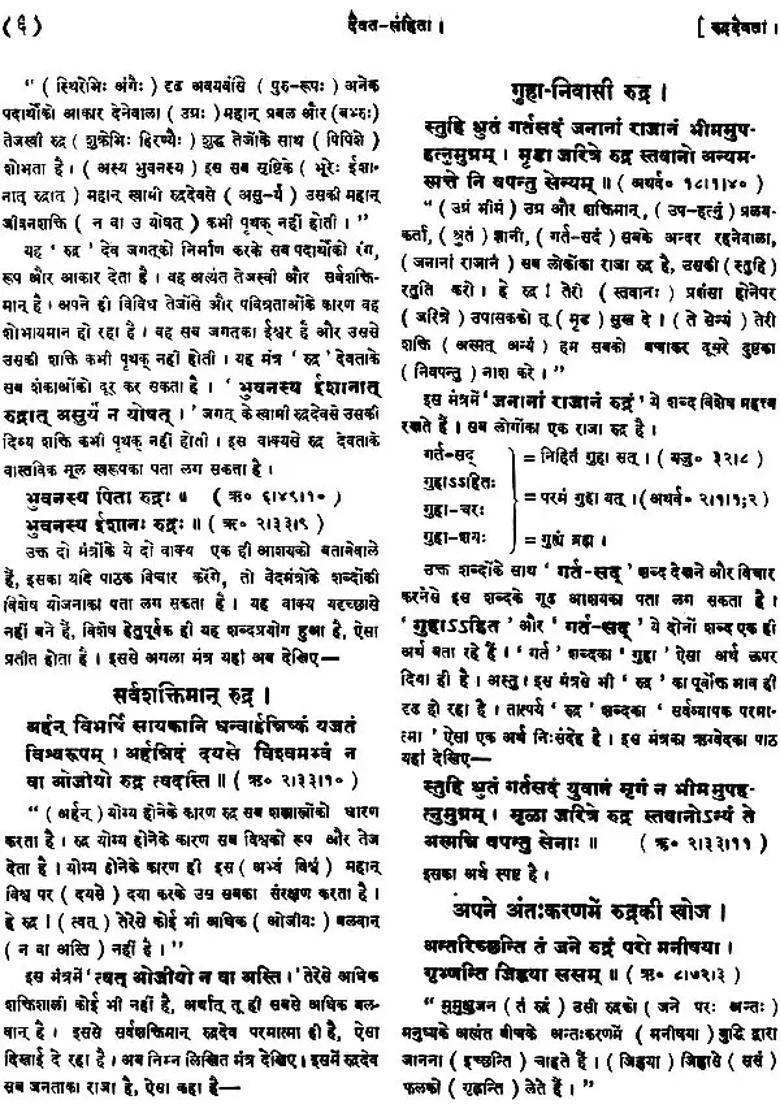 Daivat Samhita All Mantras Of Rudra From All Vedas An Old And Rare Book - Indya