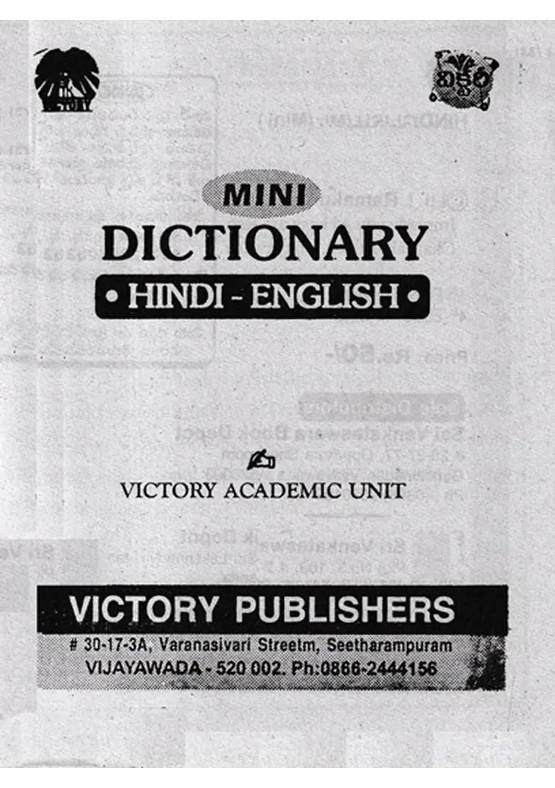 Dictionary Hindienglish Pocket Dictionary - Indya