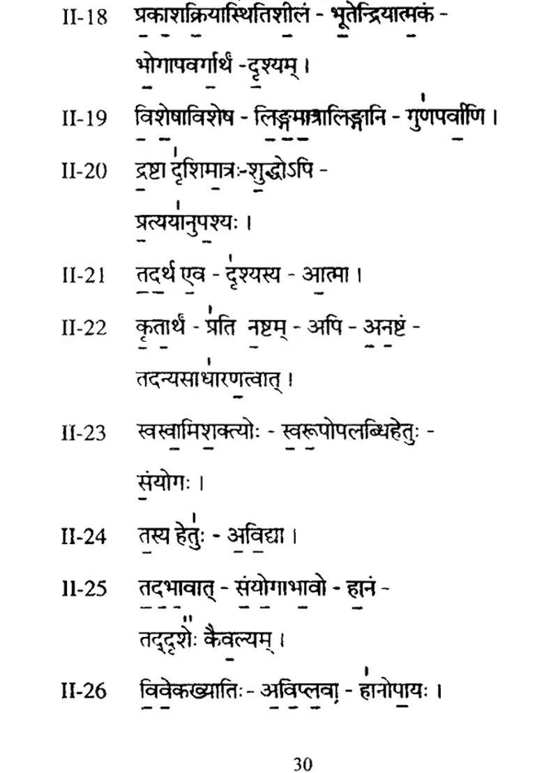 Patanjalis Yogasutra Text With Notations In Samskrt Roman Transliteration - Indya