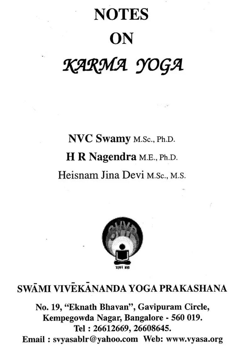 Notes On Karma Yoga - Indya
