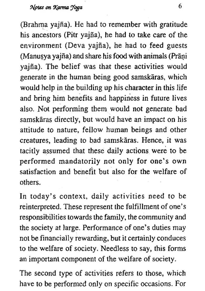 Notes On Karma Yoga - Indya