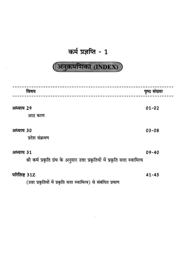 Karma Prajnapati Parvesh Granth Chapter - Indya