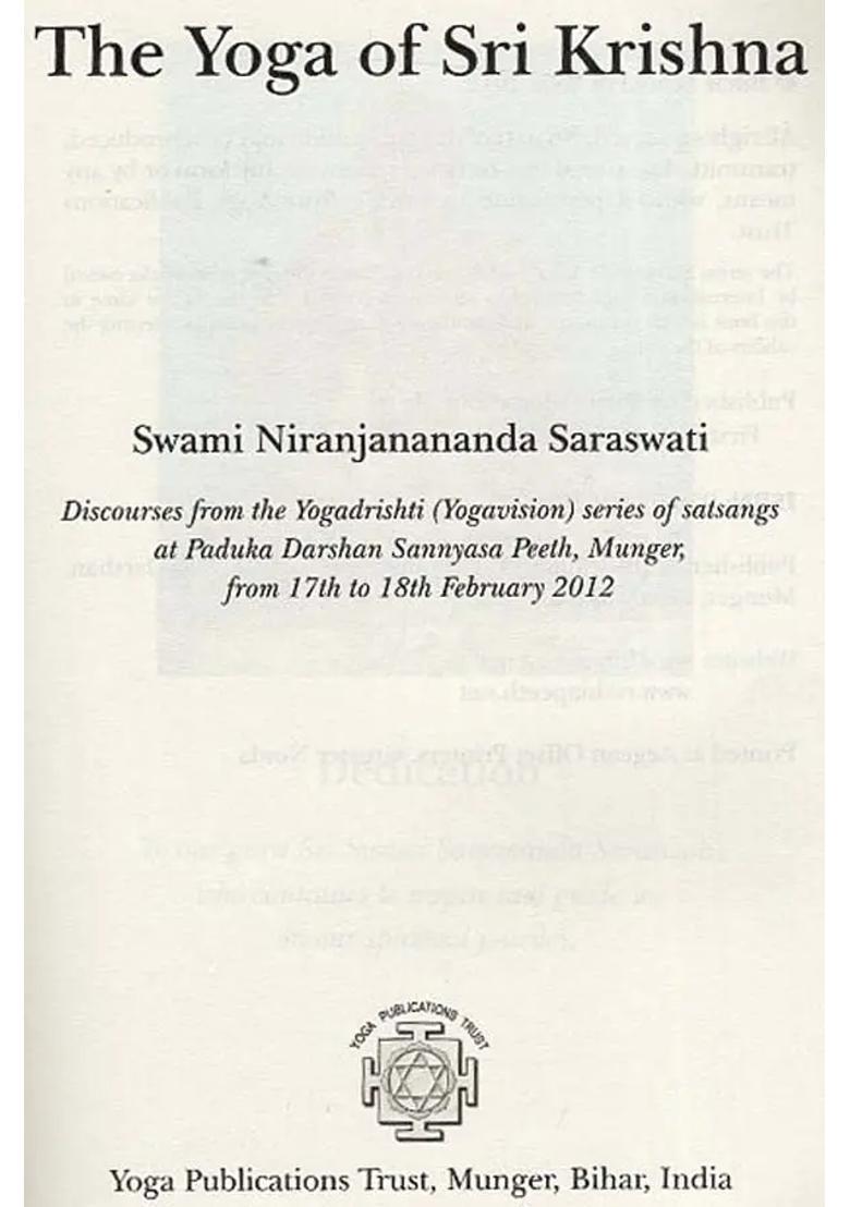 The Yoga Of Sri Krishna - Indya