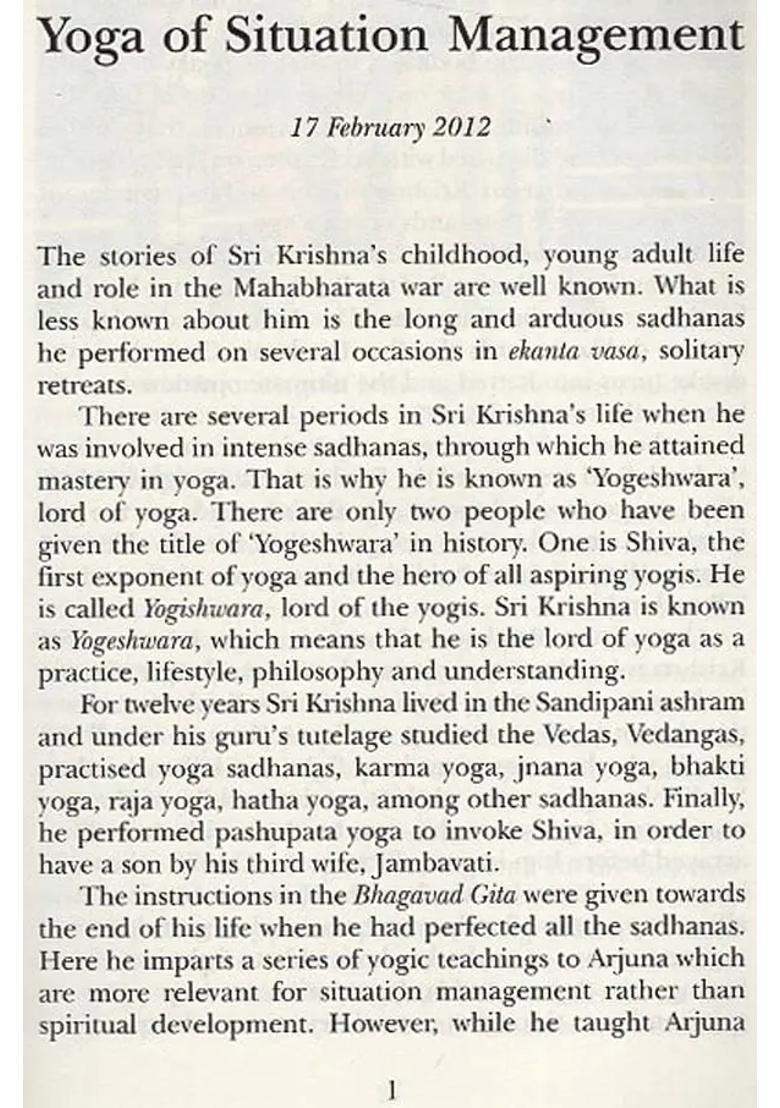 The Yoga Of Sri Krishna - Indya