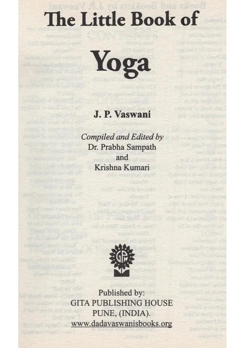 The Little Book Of Yoga - Indya