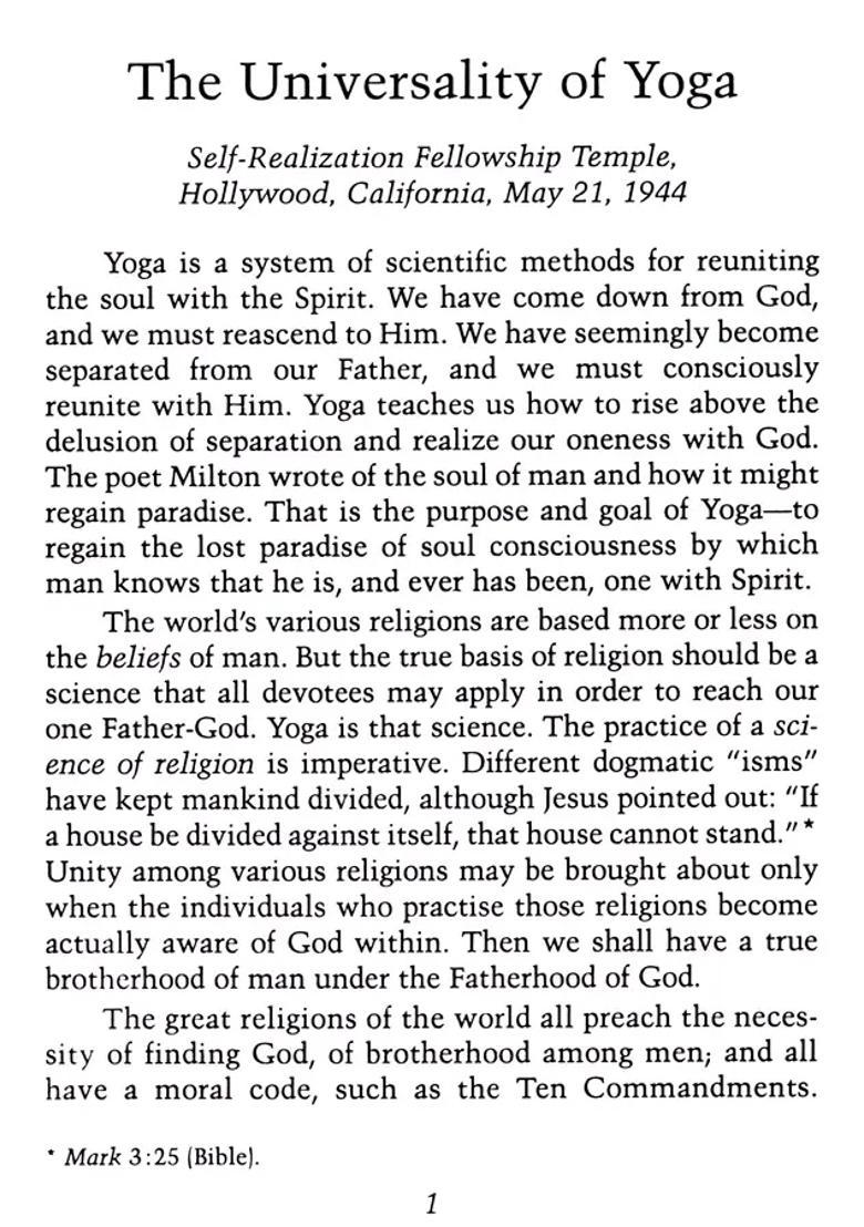 The Universality Of Yoga And Other Lectures Mans Eternal Quest - Indya
