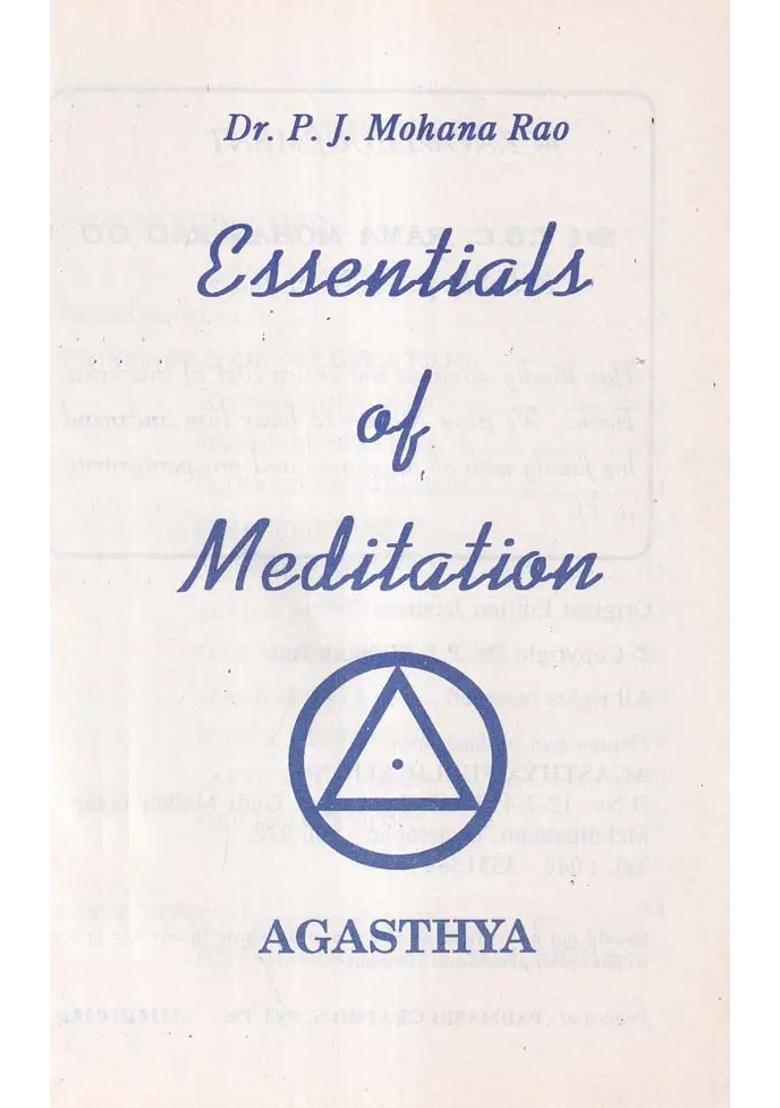 Essentials Of Meditation An Old And Rare Book - Indya