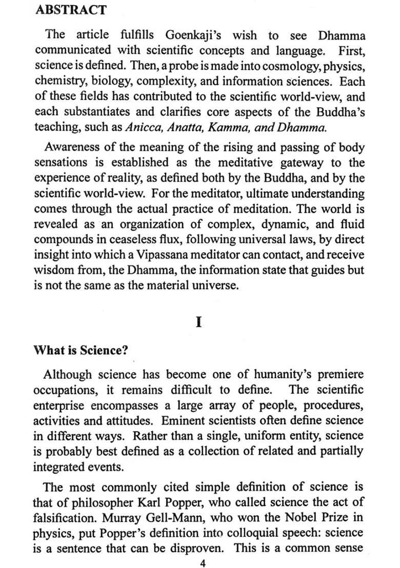 Vipassana Meditation And The Scientific World View - Indya