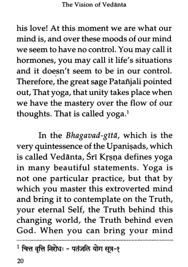The Vision Of Vedanta Exploring The Deeper Meaning Of Yoga - Indya