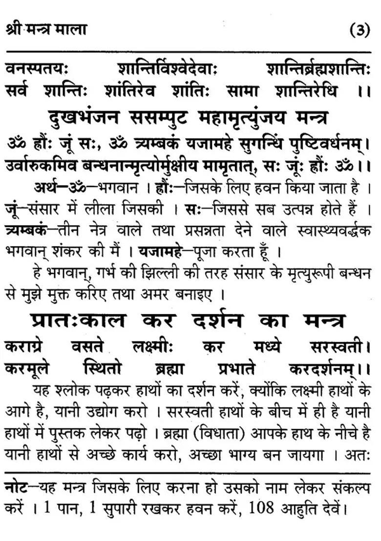 Shri Mantra Mala Mantras To Become Happy And Wealthy In Every Way Are Given In This Book - Indya