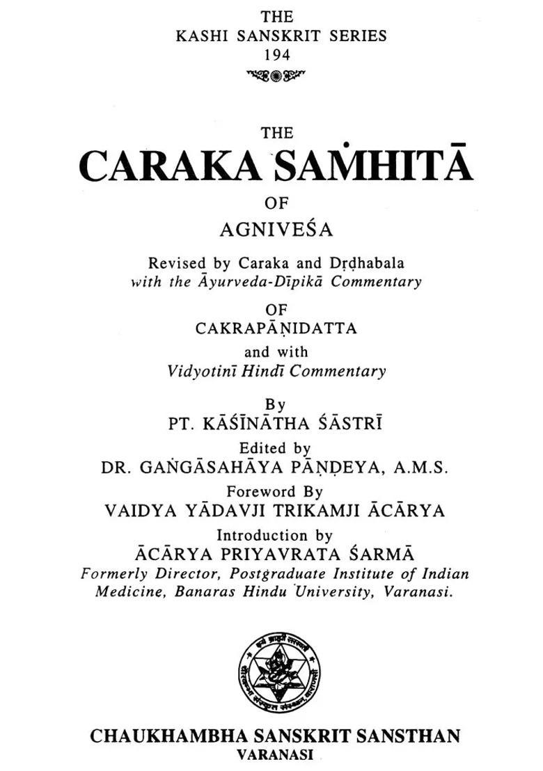 Caraka Samhita Set Of Volumes - Indya