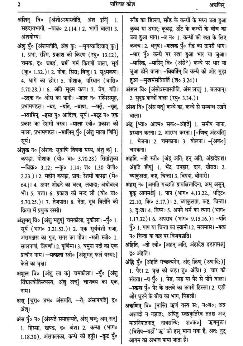A Sanskrit And Hindi Dictionary - Indya