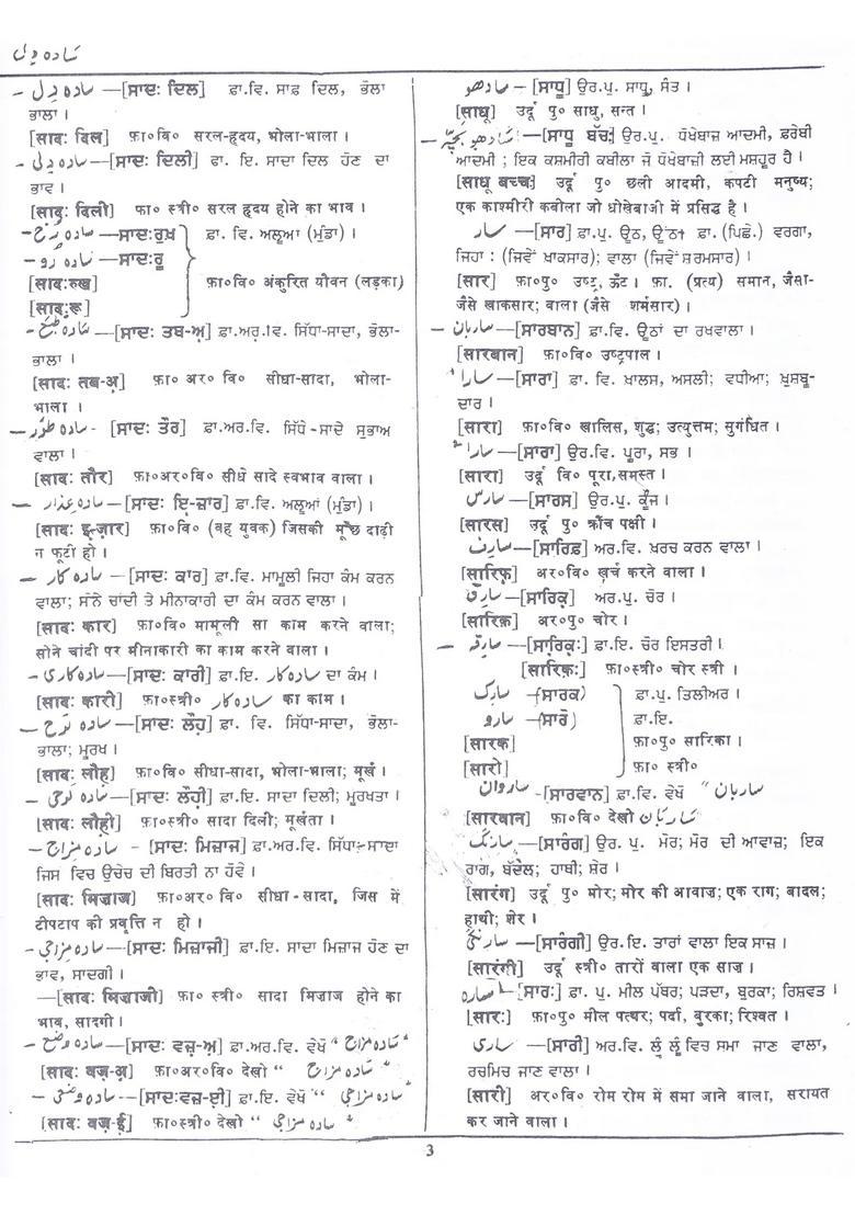 Urdupunjabihindi Dictionary Partii In Punjabi - Indya