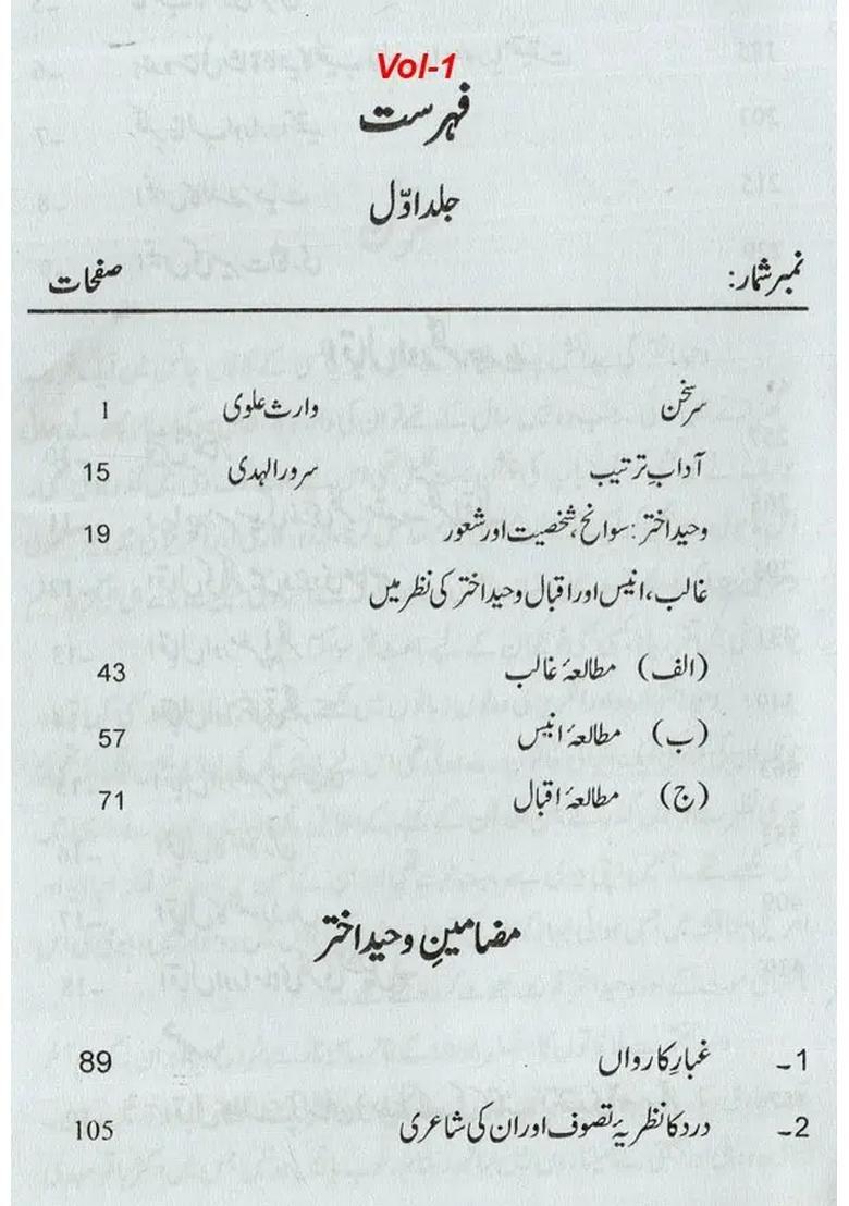 Kulliyatewaheed Akhtar Prose In Urdu Set Of Volumes - Indya