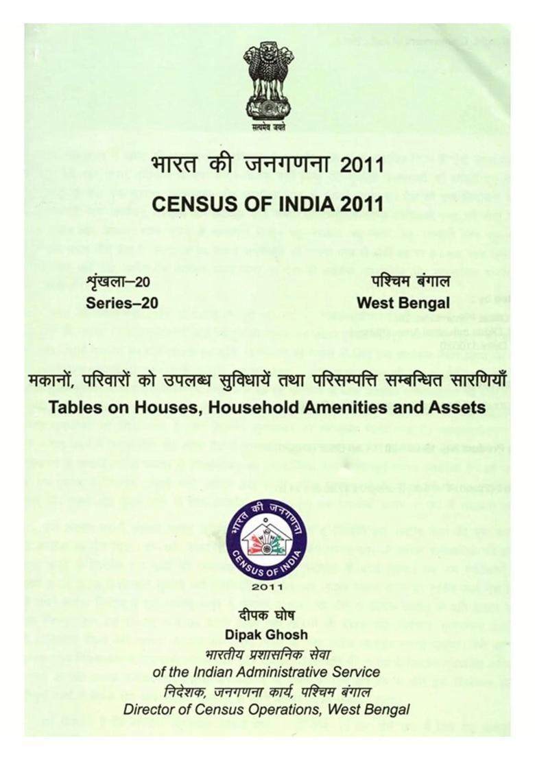Census Of India Tables On Houses Household Amenities And Assets West Bengal Series - Indya