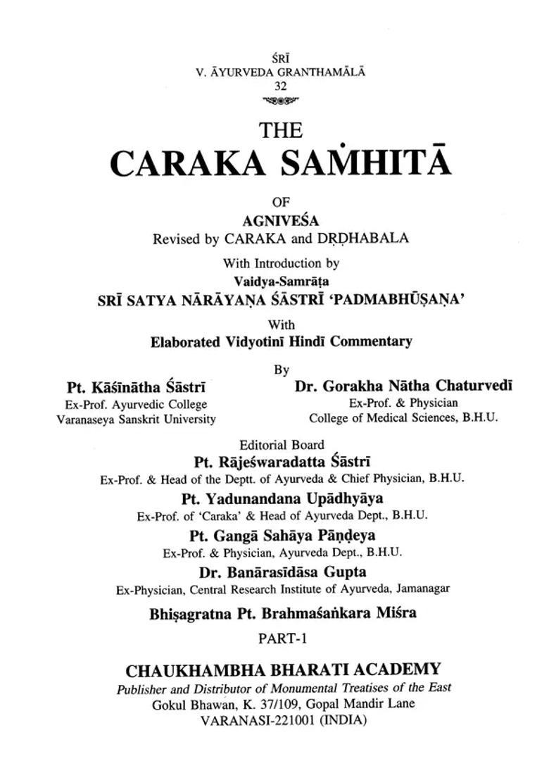 Caraka Samhita Part - Indya