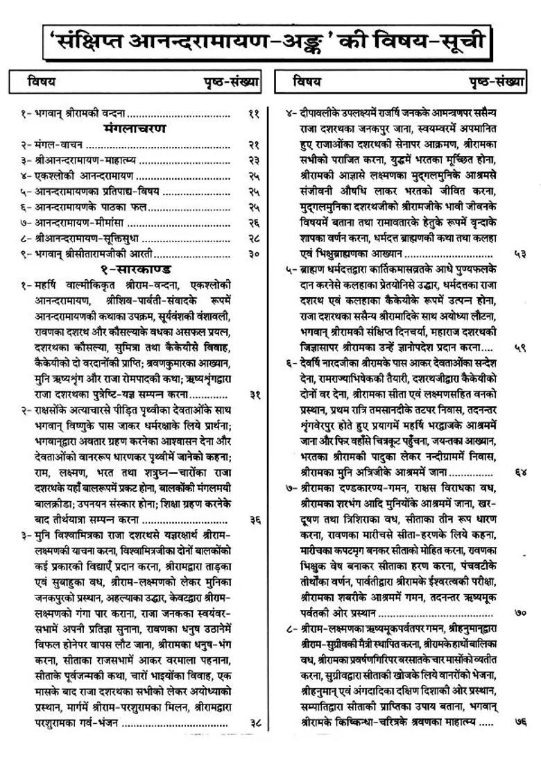 Ananda Ramayana In Simple Hindi Language - Indya