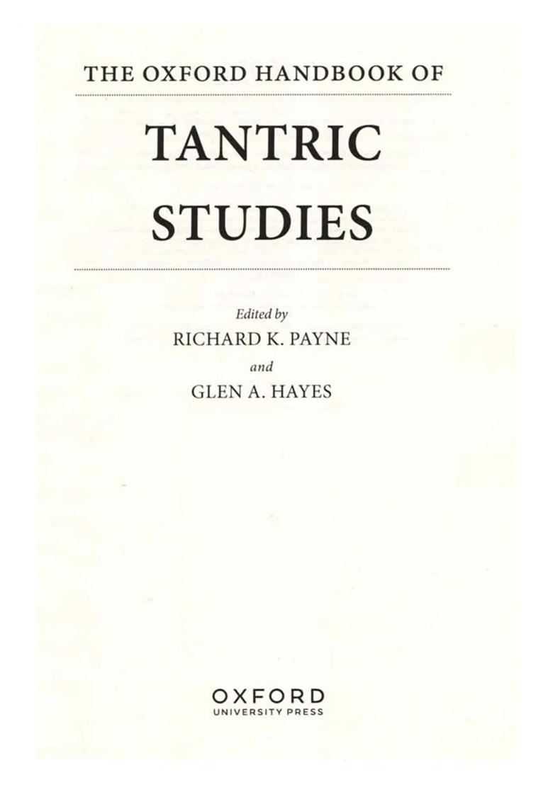 The Oxford Handbook of Tantric Studies - Indya