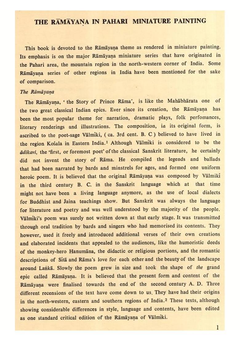 The Ramayana in Pahari Miniature Painting - Indya