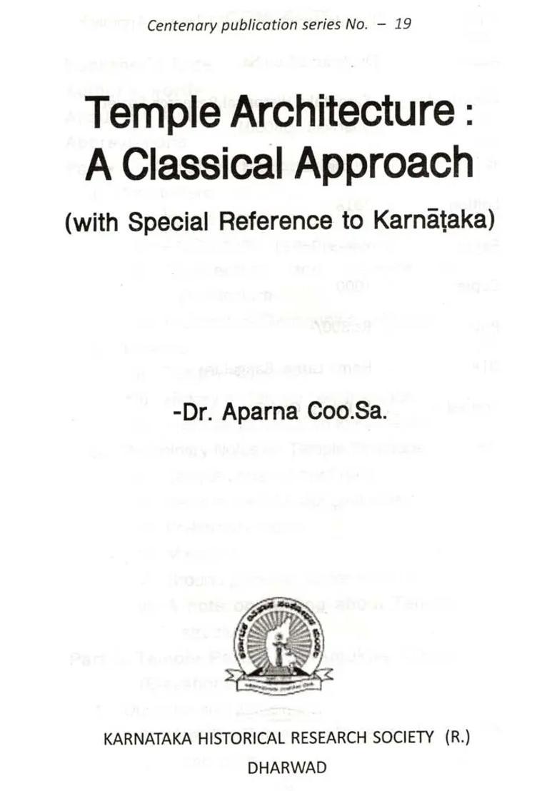 Temple Architecture: A Classical Approach (with Special Reference to Karnataka) - Indya