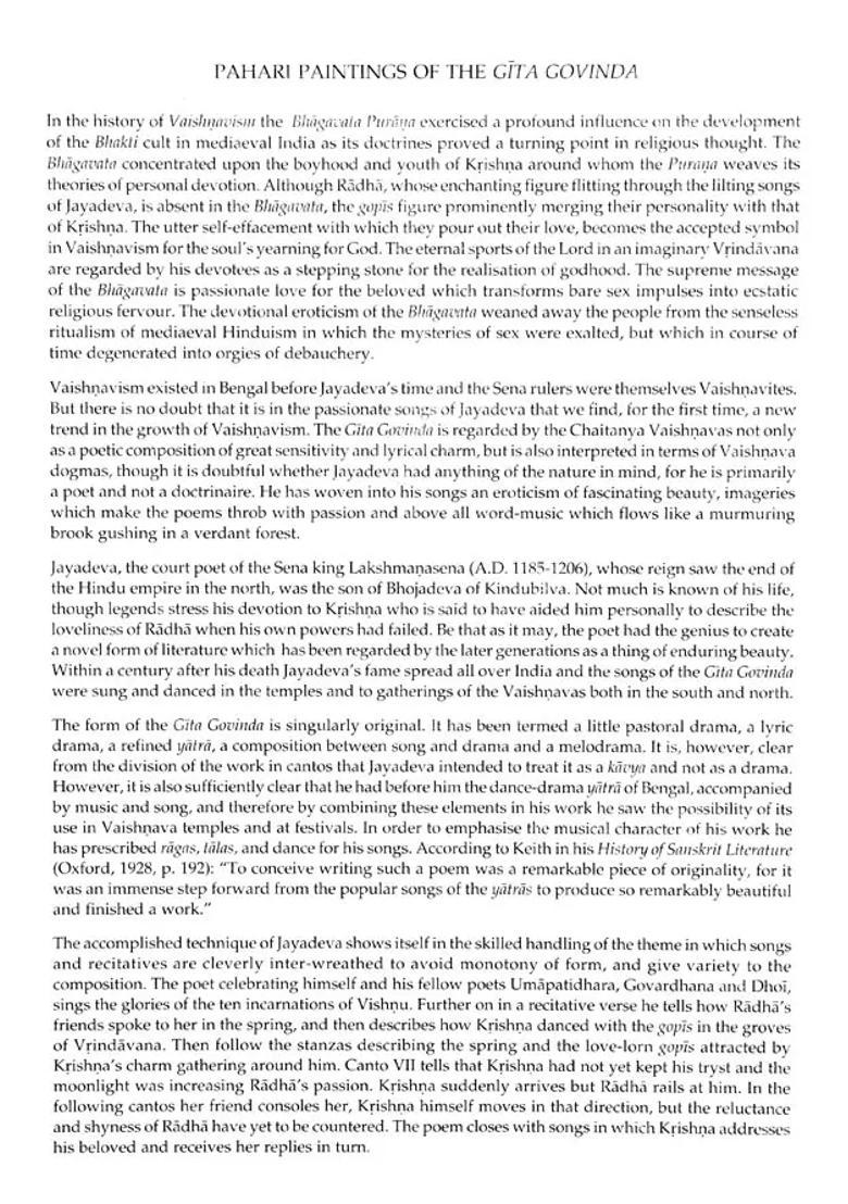 Pahari Paintings of The Gita Govinda: Lalit Kala Series Portfolio No. 46 - Indya