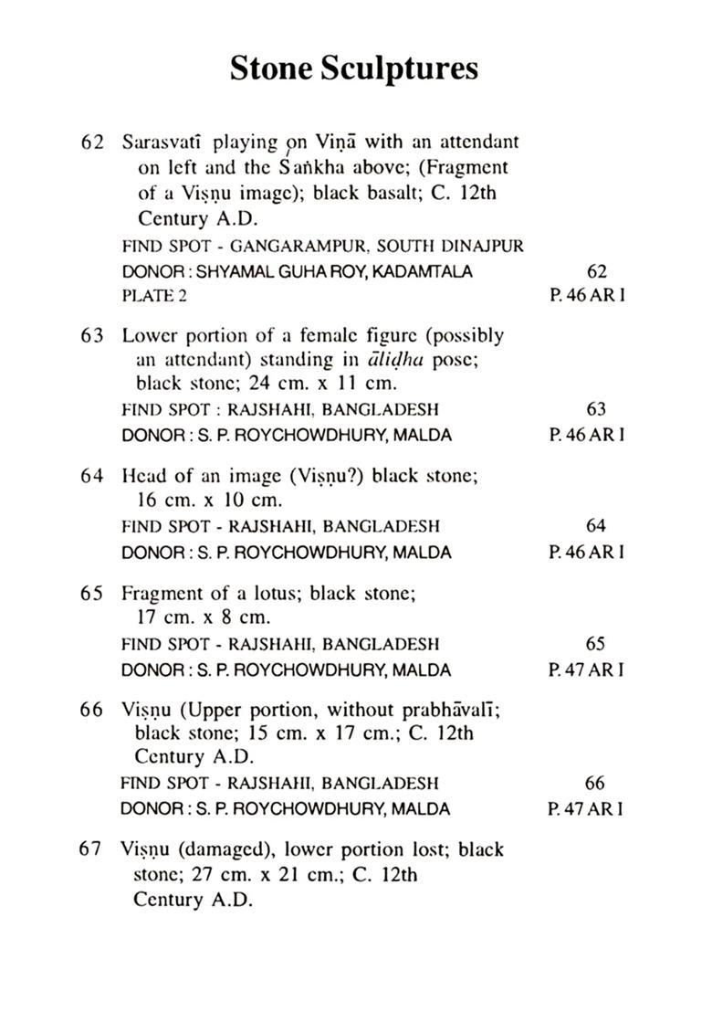 Akshaya Kumar Maitreya Museum- Incorporating Raja Rajaram Museum Collection North Bengal University Catalogue Part II (Sculptures) - Indya