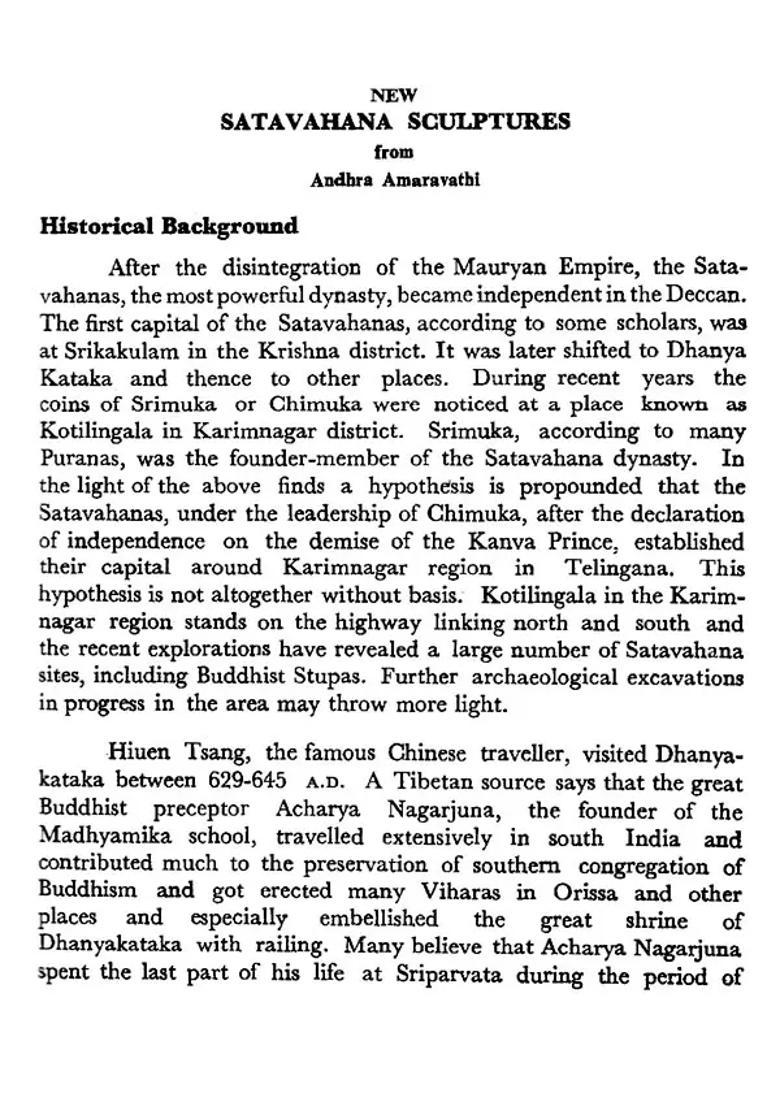 New Satavahana Sculptures from Andhra Amaravathi (An Old and Rare Book) - Indya