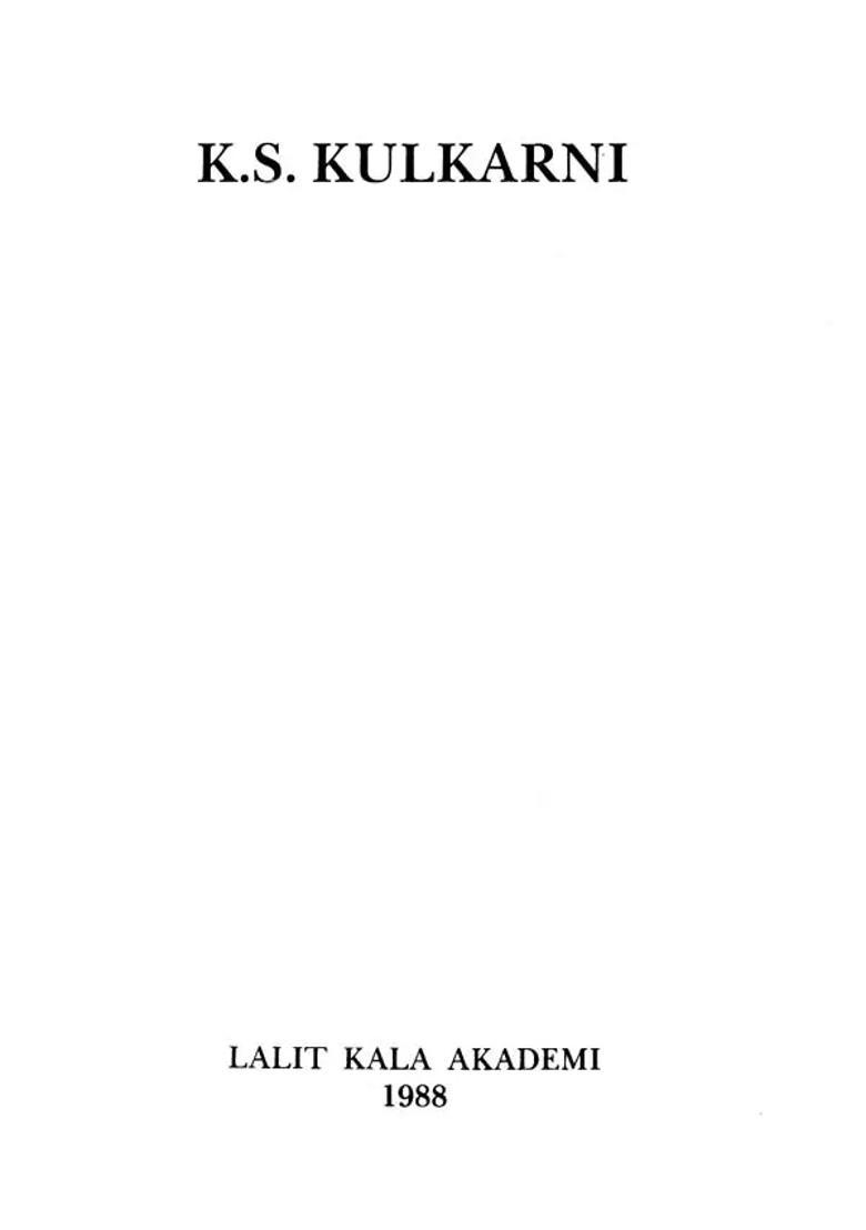 K. S. Kulkarni (Contemporary Indian Art Series) - Indya