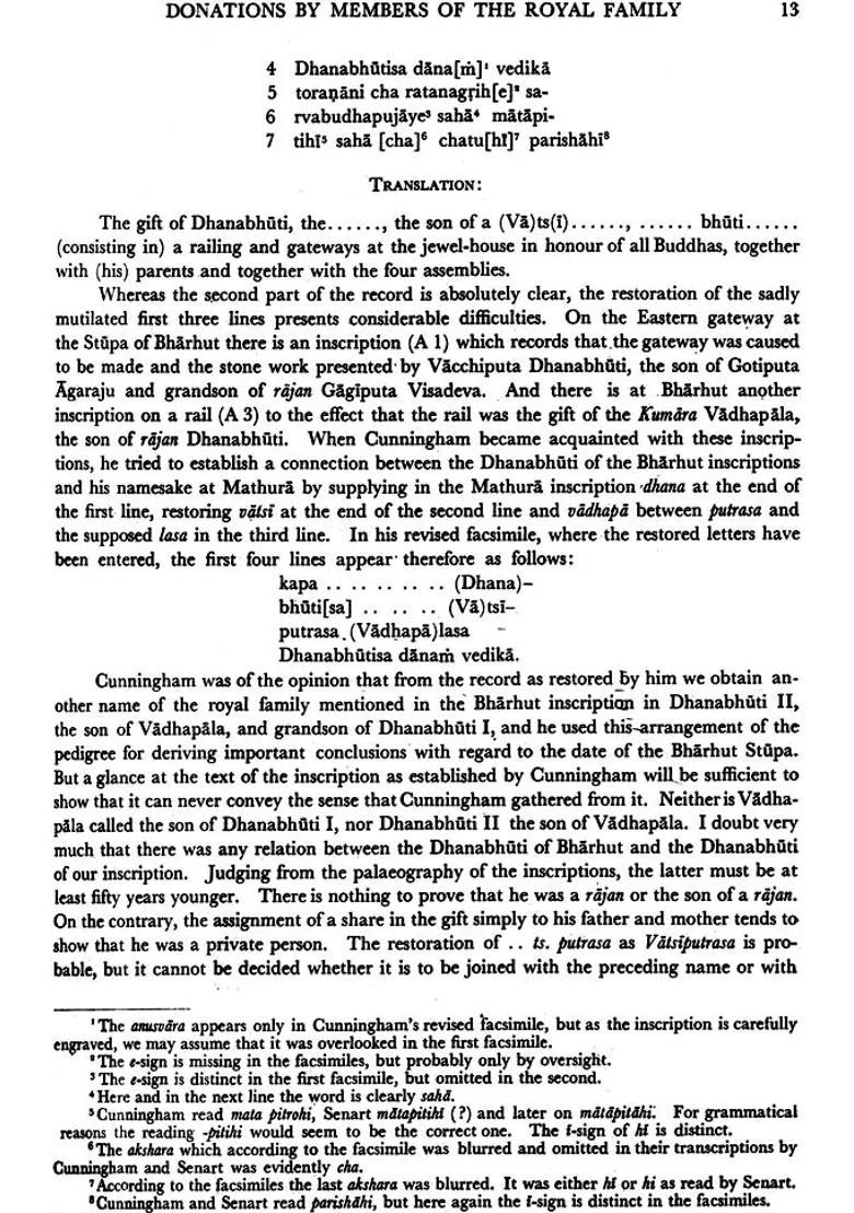 Bharhut Inscriptions: Corpus Inscriptionum Indicarum (Vol-II, Part-II) - Indya