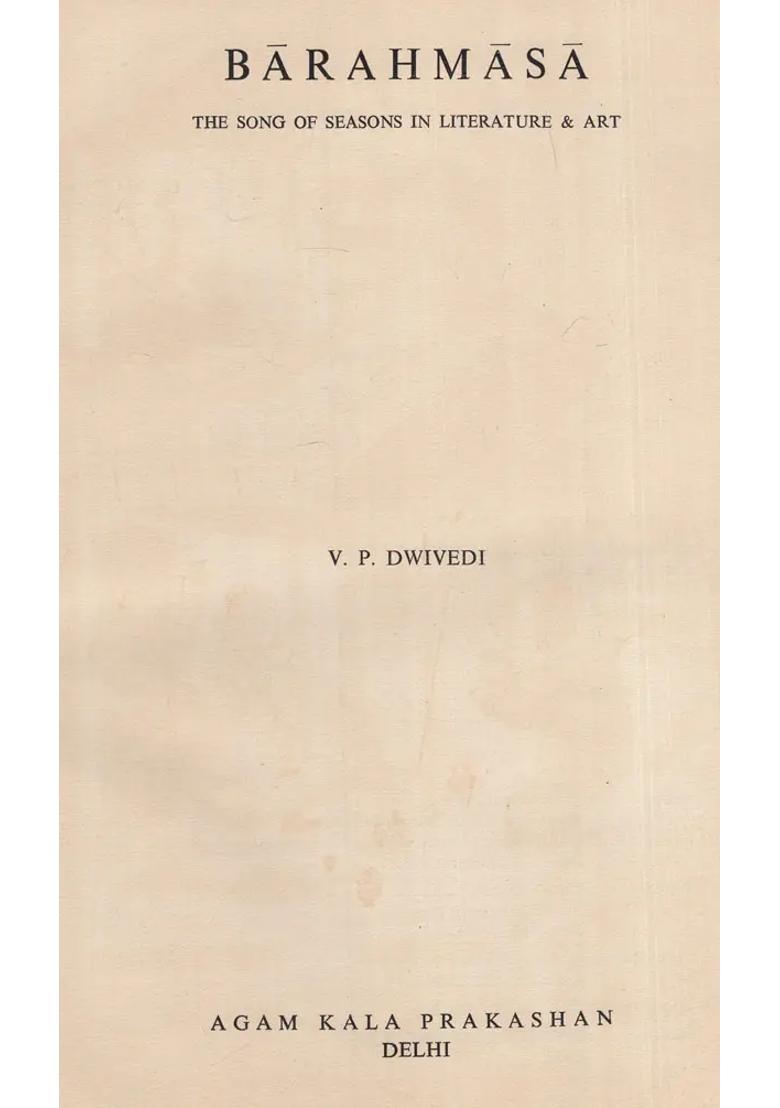 Barahmasa (The Song of Seasons in Literature & Art) (An Old and Rare Book) - Indya